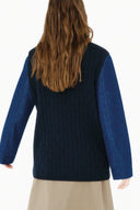 Blazer Jeans Com Tricô