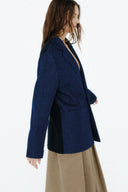 Blazer Jeans Com Tricô