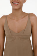 Vestido Evasê De Sarja