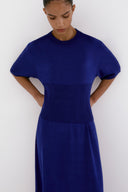 Vestido de Tricô com Pala Canelada
