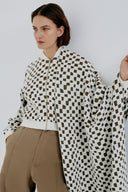 Jaqueta Em Tricô Jacquard Quadriculado