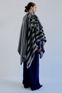 Poncho Jacquard Pé De Pavão