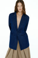 Blazer Jeans Com Tricô