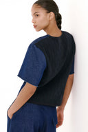 T-Shirt Jeans Com Tricô
