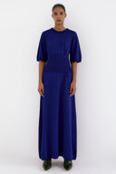 Vestido de Tricô com Pala Canelada