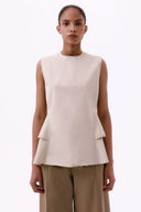 Blusa Com Basque De Sarja
