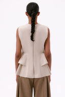 Blusa Com Basque De Sarja