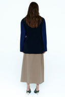 Blazer Jeans Com Tricô