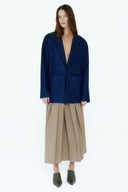 Blazer Jeans Com Tricô