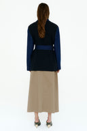 Blazer Jeans Com Tricô