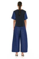 T-Shirt Jeans Com Tricô
