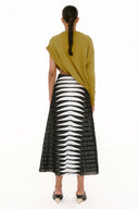 Blusa Drapeada de Manga Única em Tricô