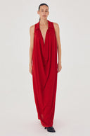 Vestido em Tricô Liso com Decote Degagê