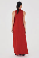 Vestido em Tricô Liso com Decote Degagê